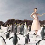 Pilar lopez de ayala rodeada de pingüinos
