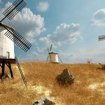 Recreación de molinos en 3D, con diferentes iluminaciones